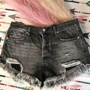 Free People We the Free Distressed Black Shabby Sh